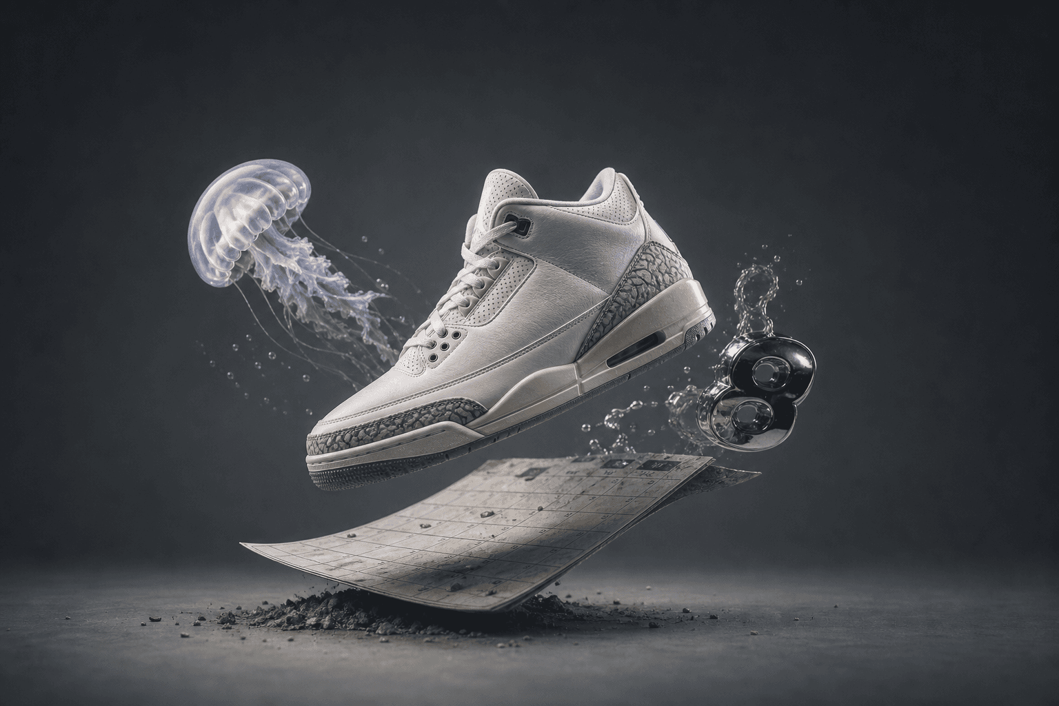 August sneaker drops are on SneakerNews: Jordan 3 Laser, Pharrell's Jellyfish, Chrome 8 cover